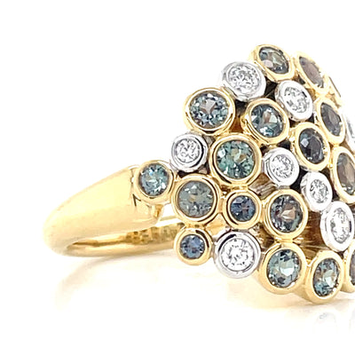 "Aurora" 18k Gold Alexandrite & Diamonds Ring