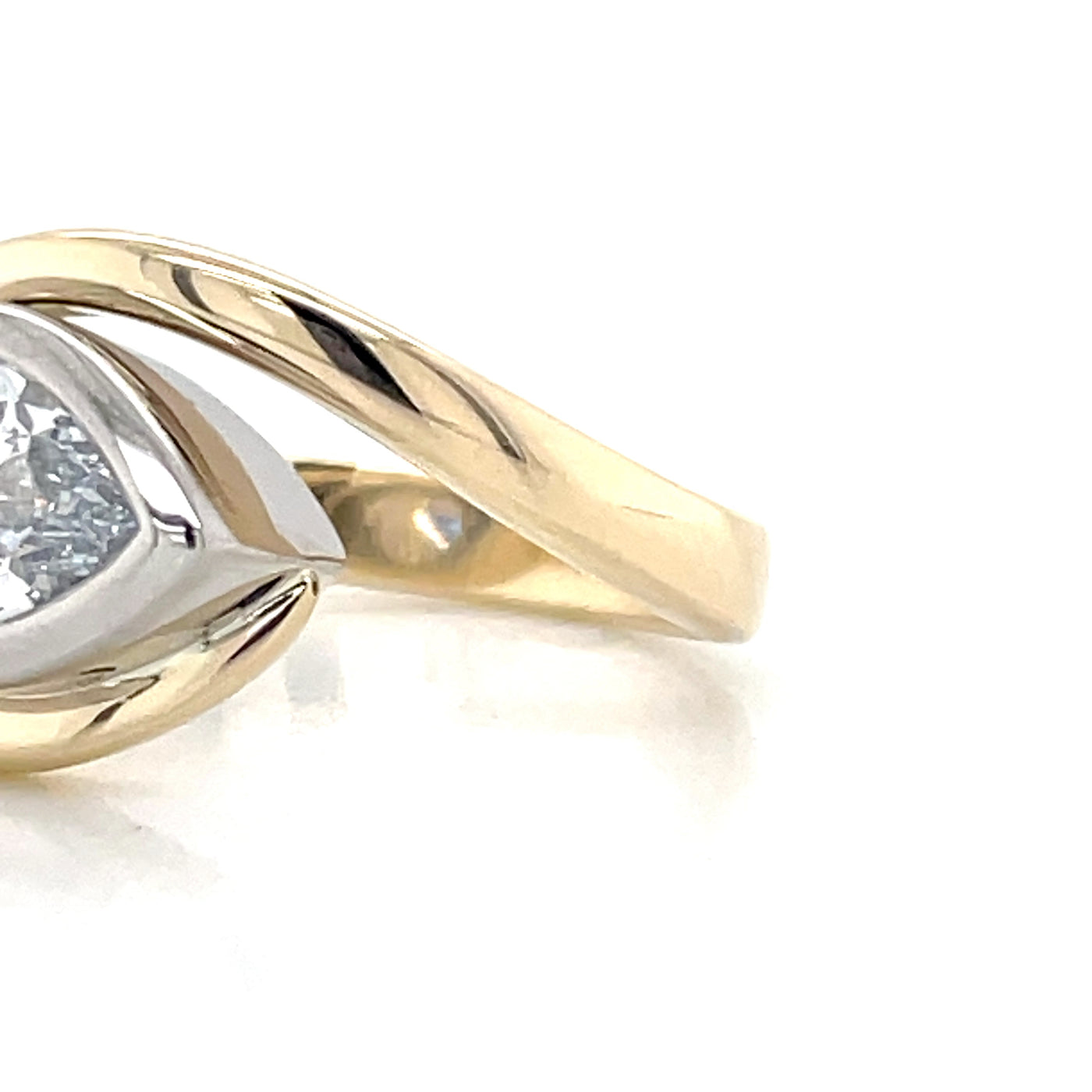 'Edith' 9k Yellow Gold & Platinum 1.66ct LG Marquise & Baguette Diamonds Ring