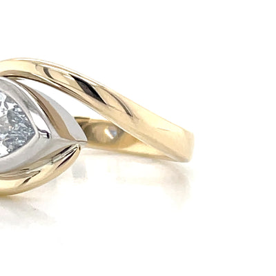 'Edith' 9k Yellow Gold & Platinum 1.66ct LG Marquise & Baguette Diamonds Ring