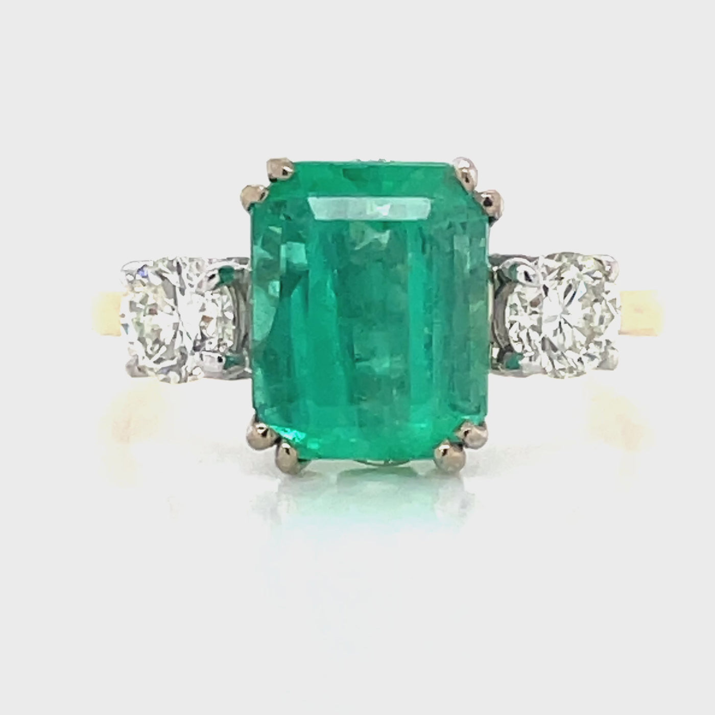 18K B/Tn 2.63ct Emerald & Diamond Ring