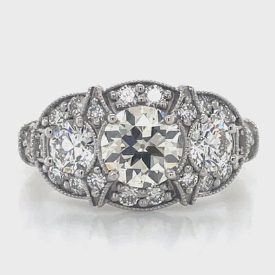 'Cecilia' Platinum Cluster Ring TDW=2.42ct Diamonds