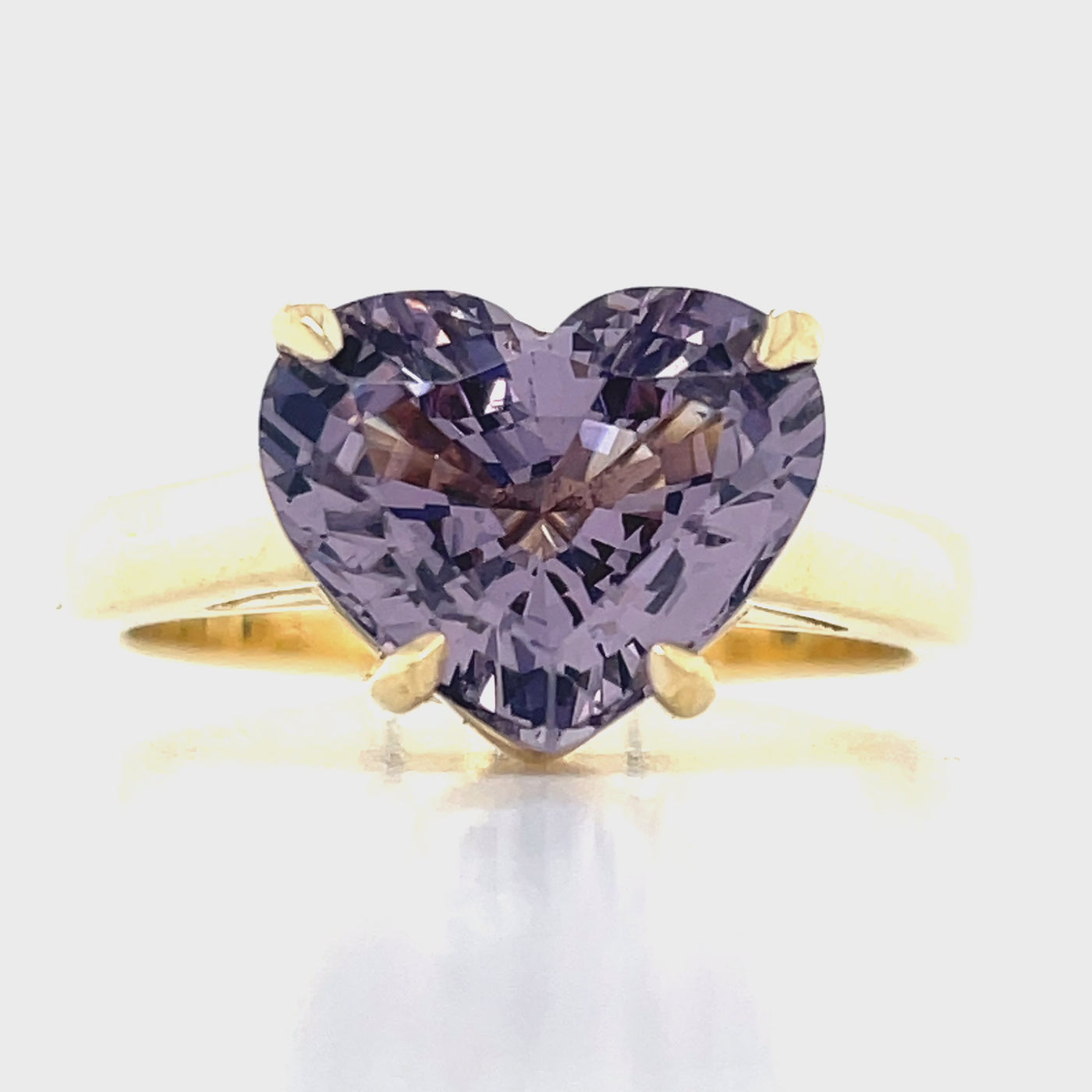 'Beau' 9k Yellow Gold 3.86ct Lavender Spinel Heart Ring