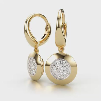 18K Yellow Gold 14=0.33ct G SI Diamond Drop Earrings