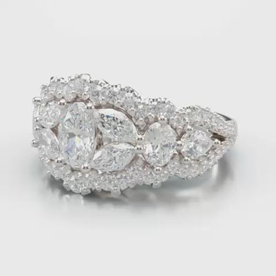 Platinum 1.70ct Diamonds Cluster Ring