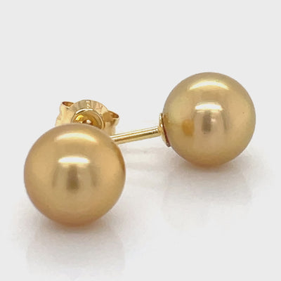 18k Gold Pearls Stud Earrings