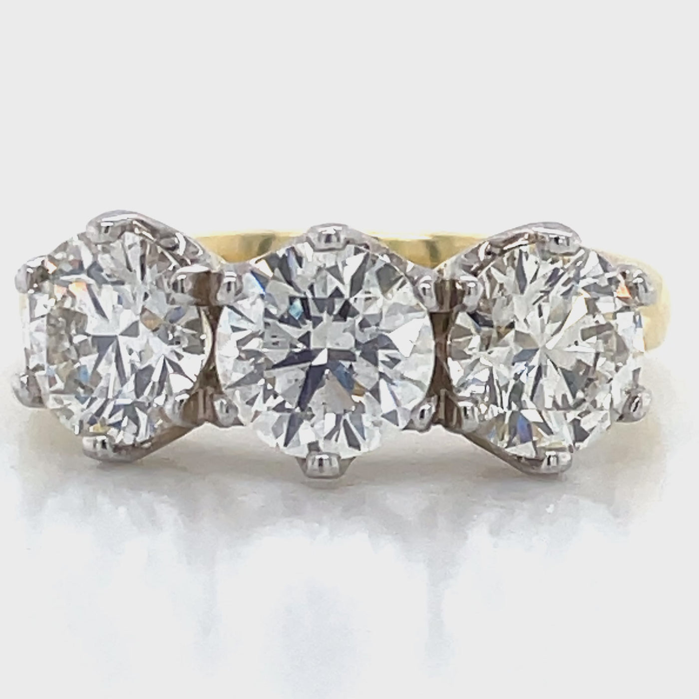 18k B/Tn 3.04ct Diamonds 3st Ring
