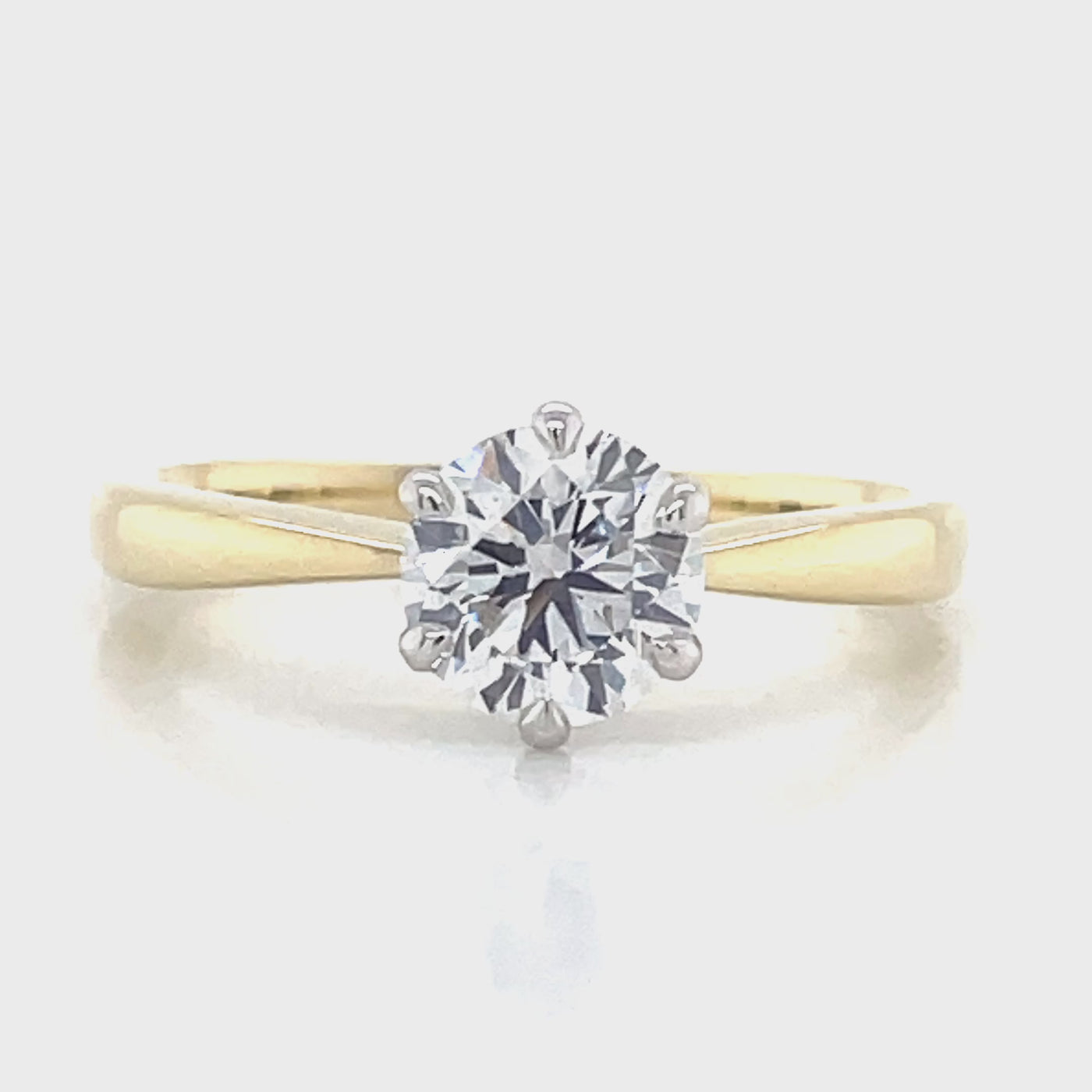 9K B/Tn 1ct Lab Grown Solitaire Diamond Ring