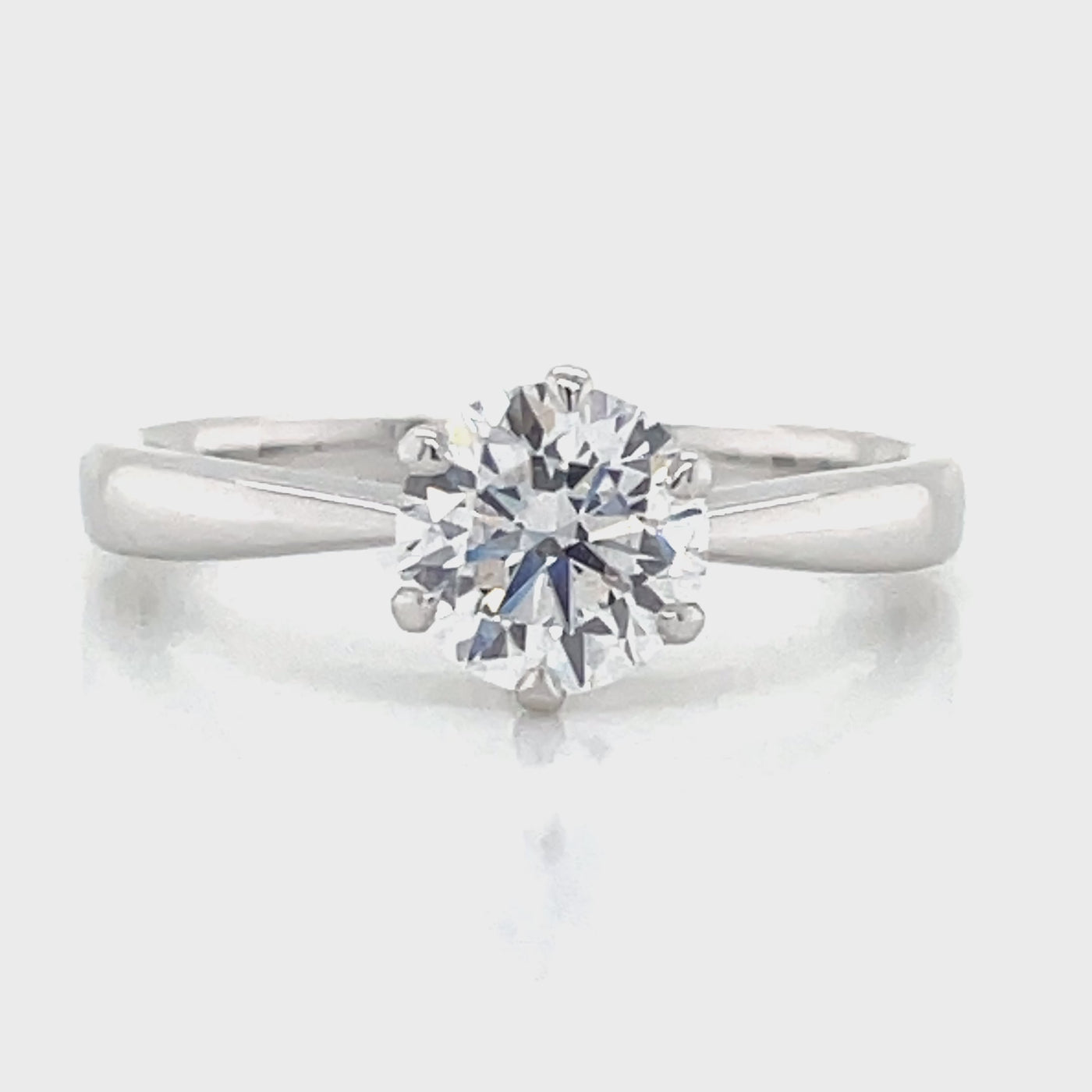 9K White Gold 1ct Lab Grown Solitaire Diamond Ring