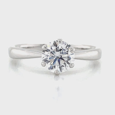 9K White Gold 1ct Lab Grown Solitaire Diamond Ring