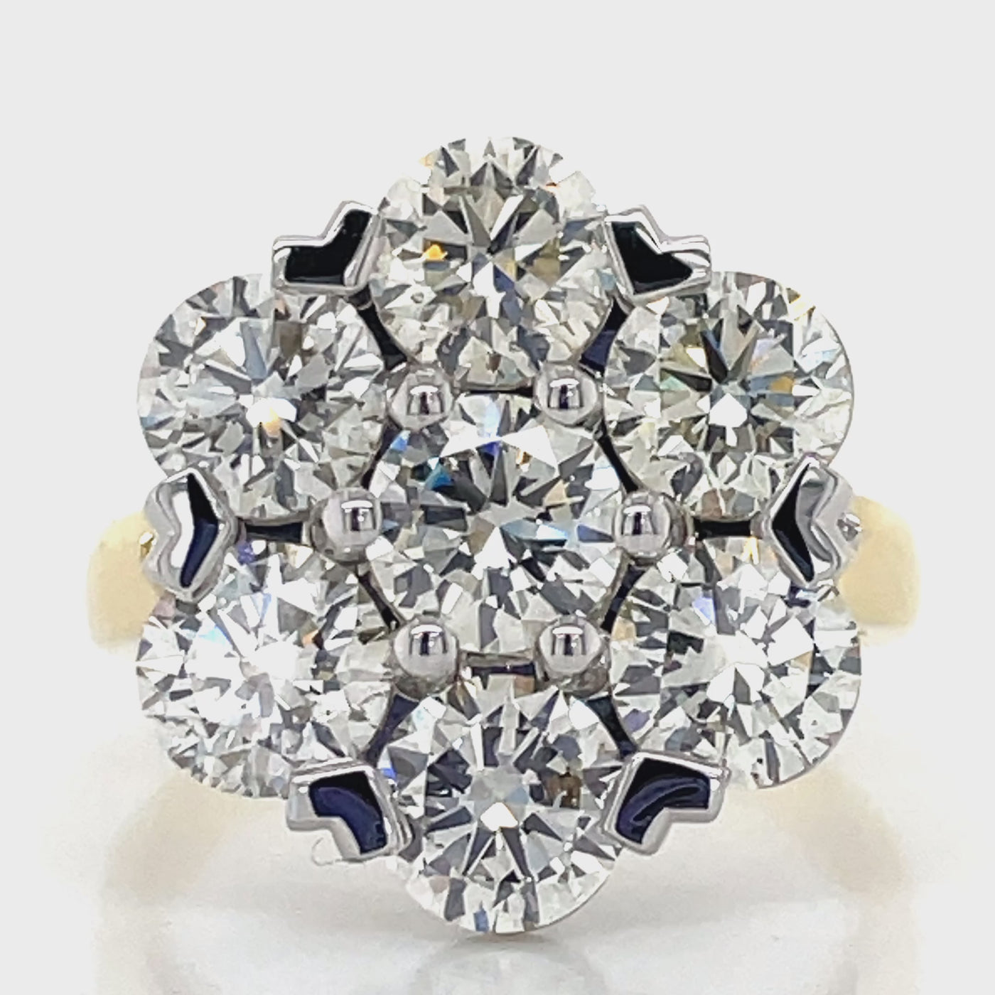 18k B/Tn 5ct Diamonds Cluster Ring