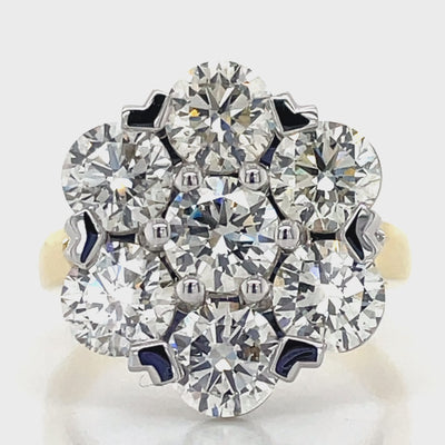 18k B/Tn 5ct Diamonds Cluster Ring