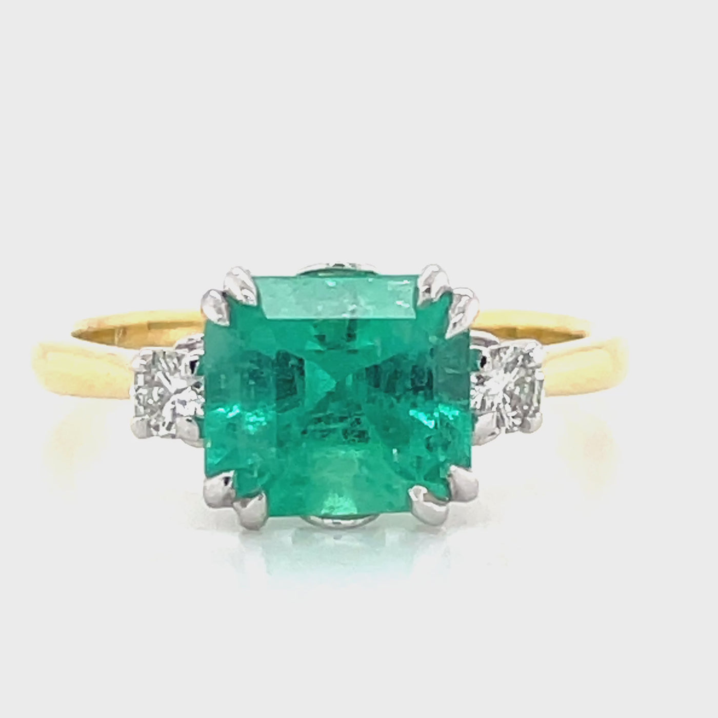 18k B/Tn Emerald & Diamonds Ring