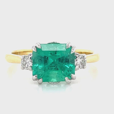 18k B/Tn Emerald & Diamonds Ring