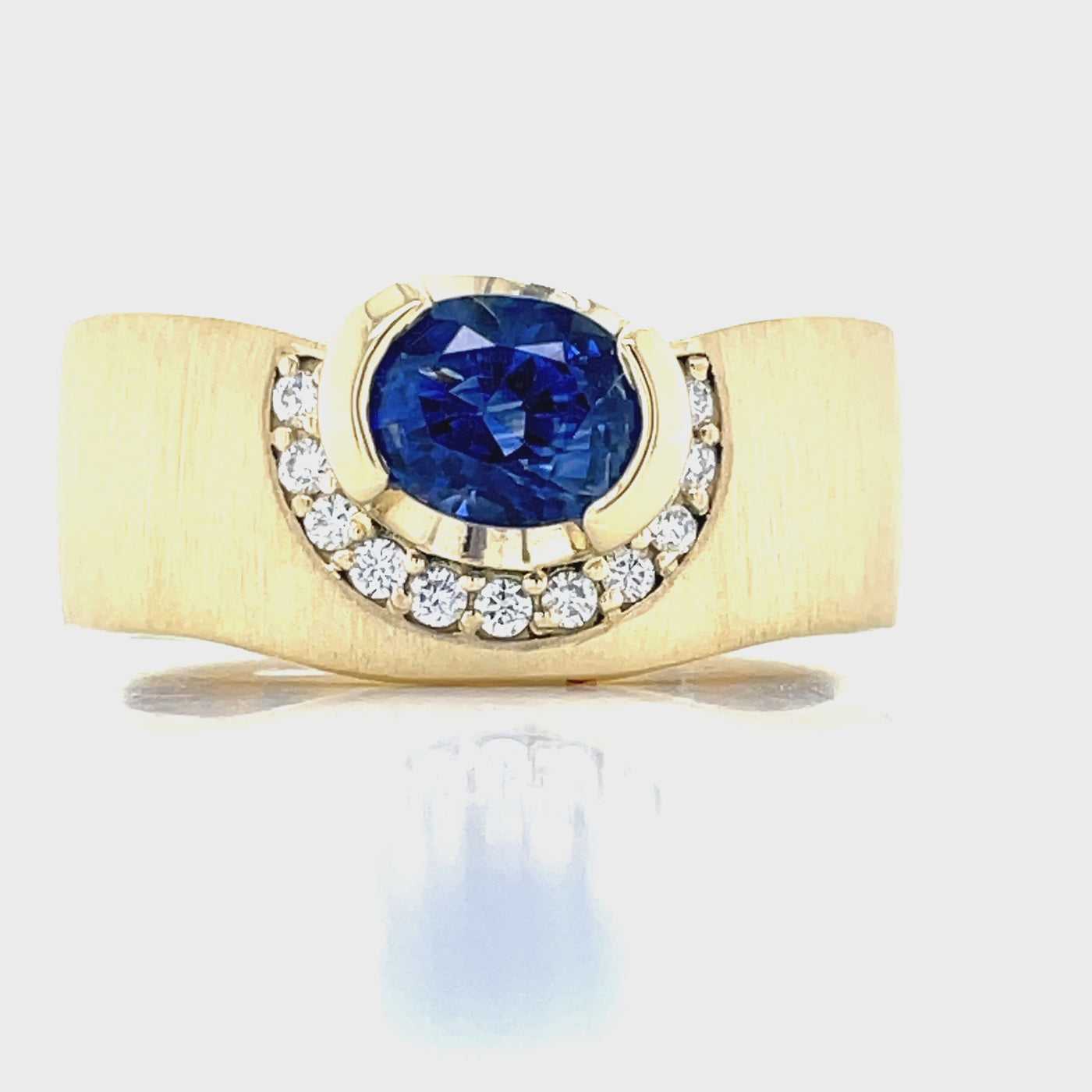 "Milan Blue" 18K Yellow Gold 1.48ct Sapphire & Diamond Ring