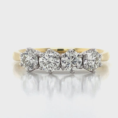 18k B/Tn 4=1.00ct Diamonds Ring