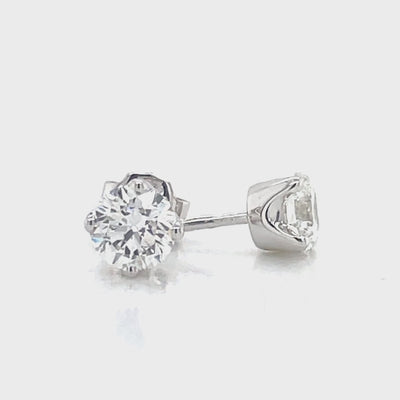 9K White Gold 2=1.02ct Lab Grown Diamond Stud Earrings