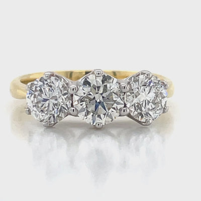 18k B/Tn 2.06ct 3st Diamond Ring