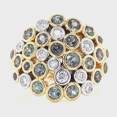 "Aurora" 18k Gold Alexandrite & Diamonds Ring