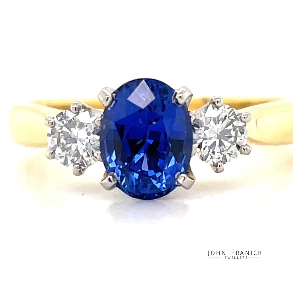 'Azure' 18kYellow Gold & Platinum 1.32ct Sapphire & Diamonds Ring