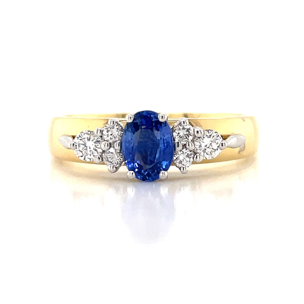 18K B/Tne 0.59ct Sapphire & Diamonds Ring john-franich-jewellers-nz