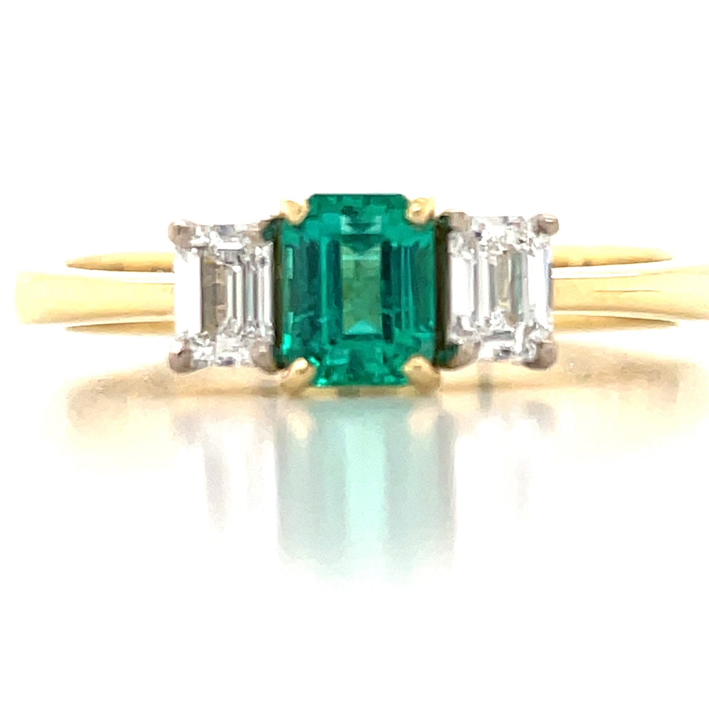 'Verdell' 18k B/Tne Emerald & Diamonds Ring john-franich-jewellers-nz
