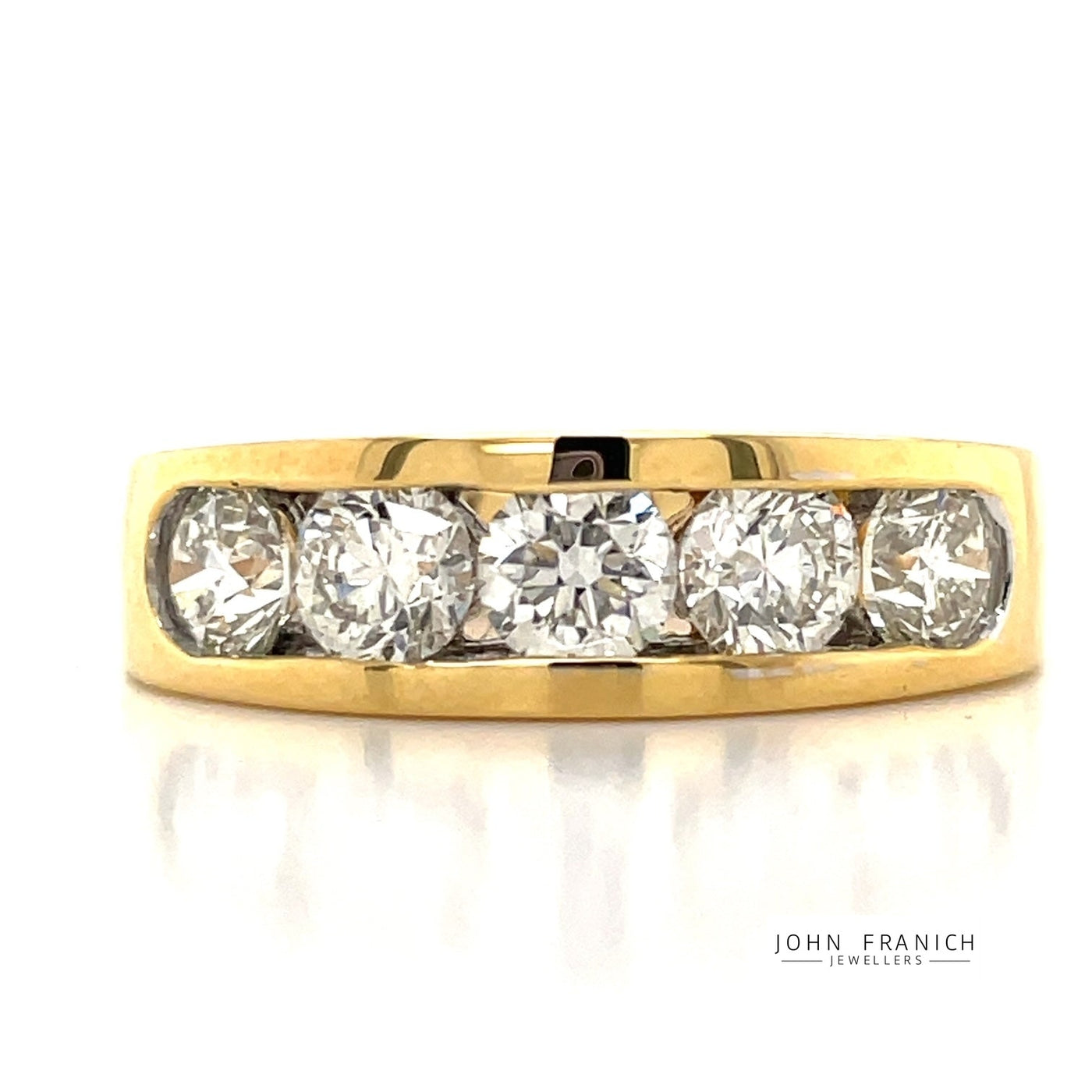 18kYellow Gold Channel Set 1.5ct Diamond Ring john-franich-jewellers-nz