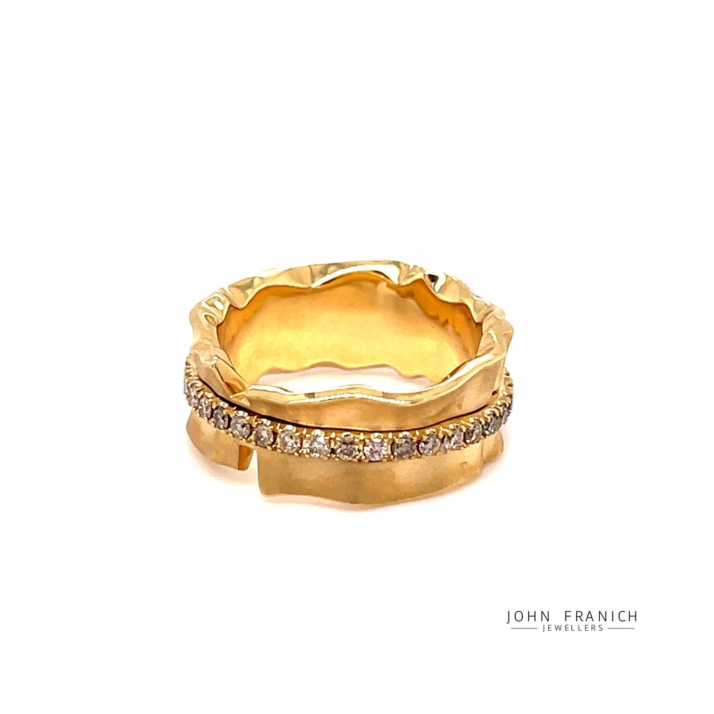 18k Gold "Silk Ribbon" Champagne Diamond Ring