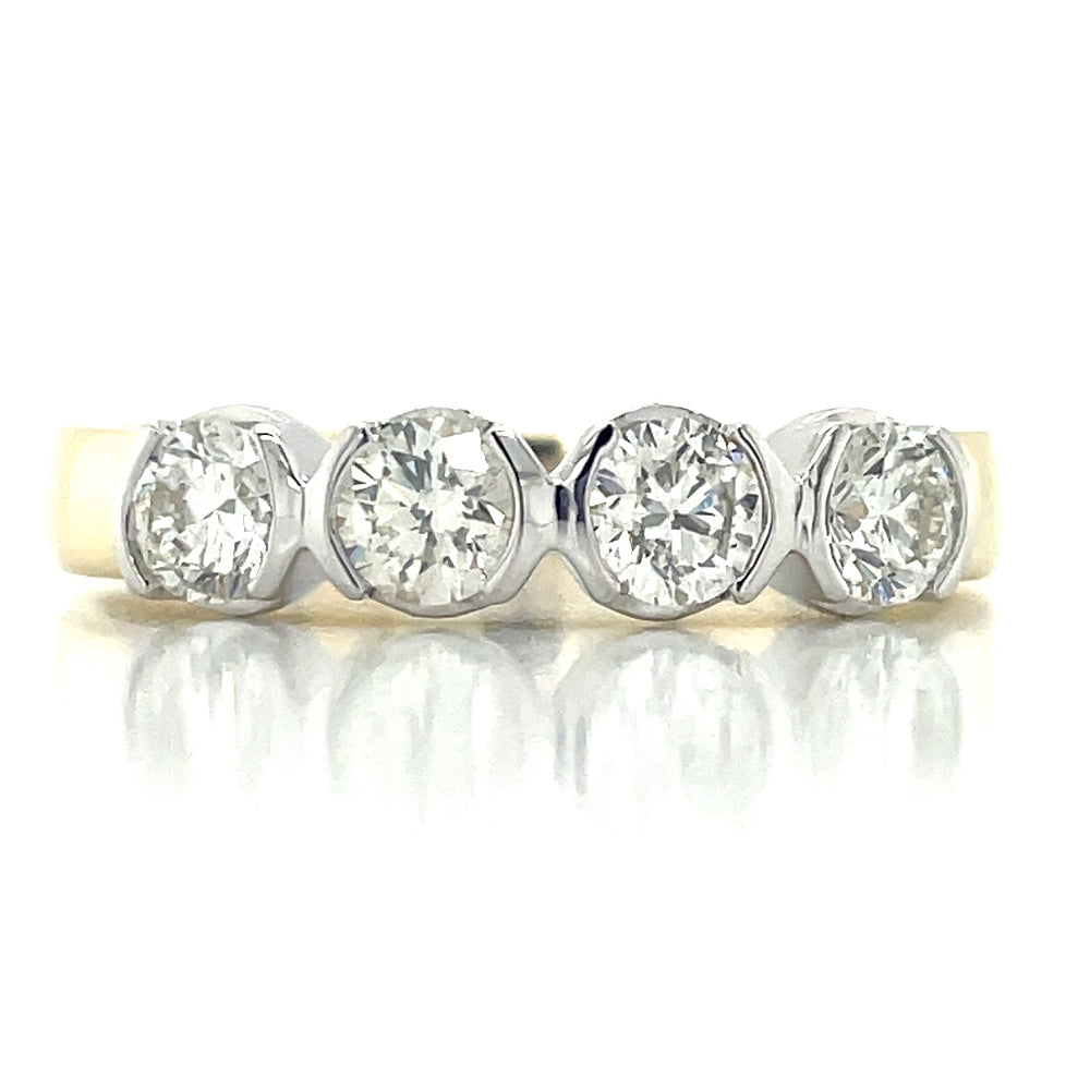 9k B/Tne 0.75ct Diamonds Semi Rubover Ring john-franich-jewellers-nz