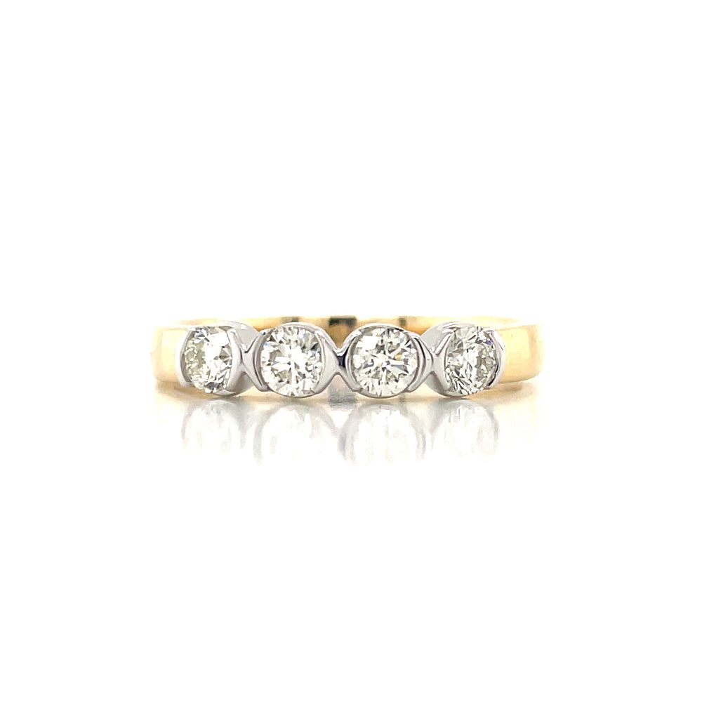 9k B/Tne Diamonds Semi Rubover Ring john-franich-jewellers-nz