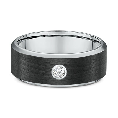 Dora 9kWhite Gold & Carbon Fibre Diamond Wedding Ring john-franich-jewellers-nz