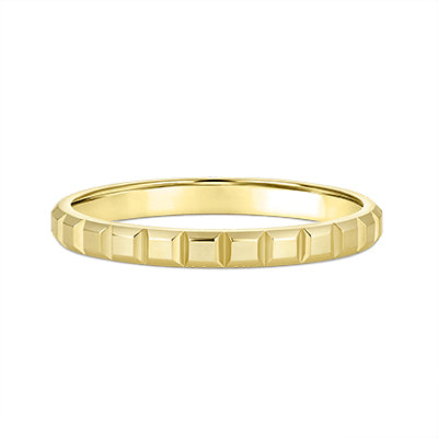 9K Yellow Gold Square Stacker Ring