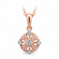 9k Rose Gold 'Pink Caviar' Diamond Cluster Pendant