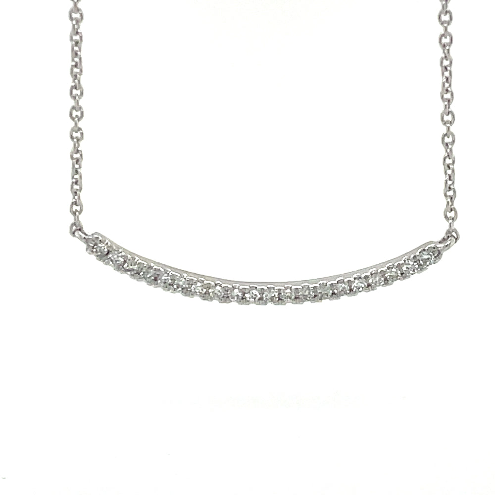 9k White Gold Diamond Curved Bar Necklace john-franich-jewellers-nz