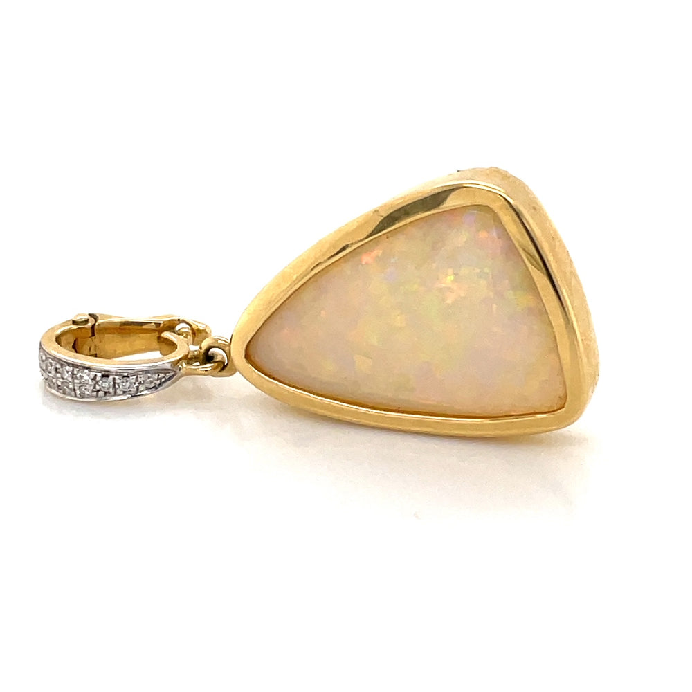 18k Yellow Gold Opal & Diamond Enhancer Pendant john-franich-jewellers-nz