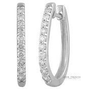 9K WHITE GOLD 0.50CT DIAMOND HUGGIE EARRINGS