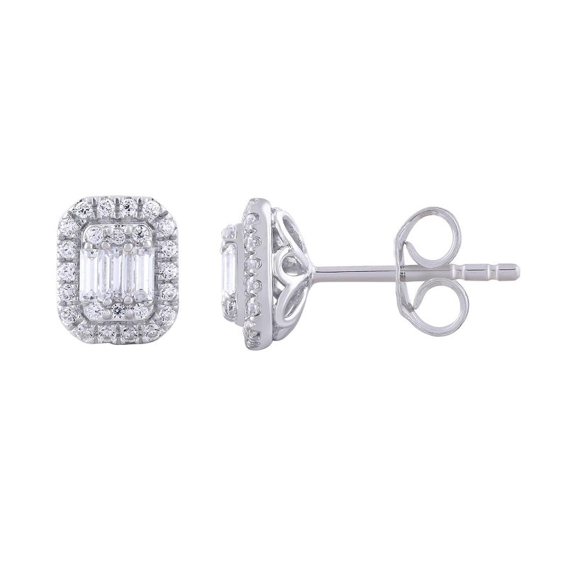 9K White Gold Diamond Stud Earrings john-franich-jewellers-nz