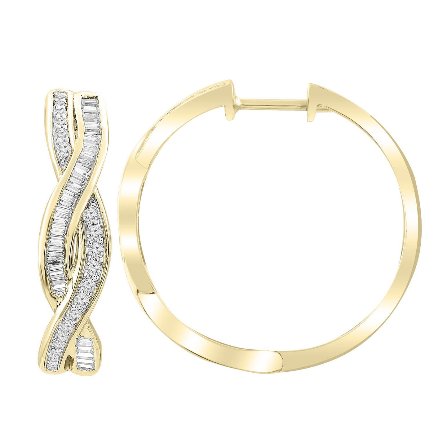 9K Yellow Gold 0.50ct Diamond Hoop Earring john-franich-jewellers-nz