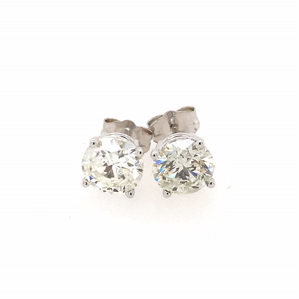 18k White Gold 1ct Diamond Stud Earrings