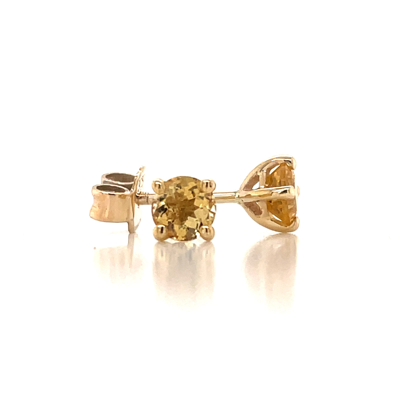 9K Yellow Gold 4mm Citrine Stud Earrings john-franich-jewellers-nz