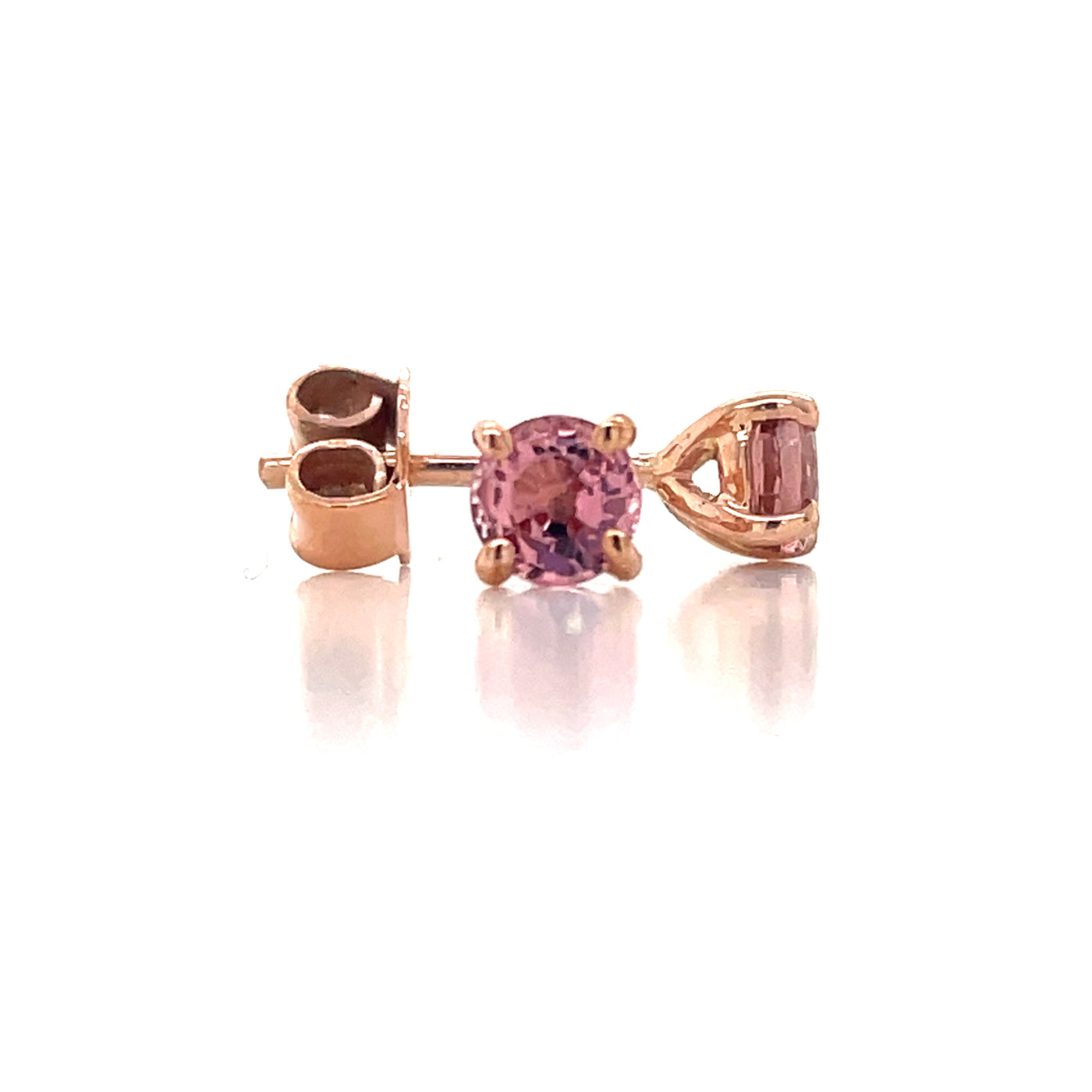 9K Rose Gold 4mm Pink Tourmaline Stud Earrings john-franich-jewellers-nz