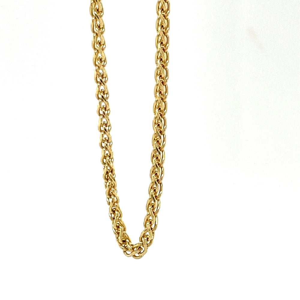 9K Yellow Gold 1.5mm DC Foxtail Chain 70cm john-franich-jewellers-nz