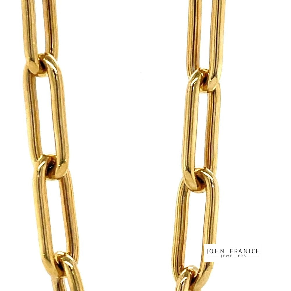 9k Yellow Gold Paperlink Necklace 55cm john-franich-jewellers-nz