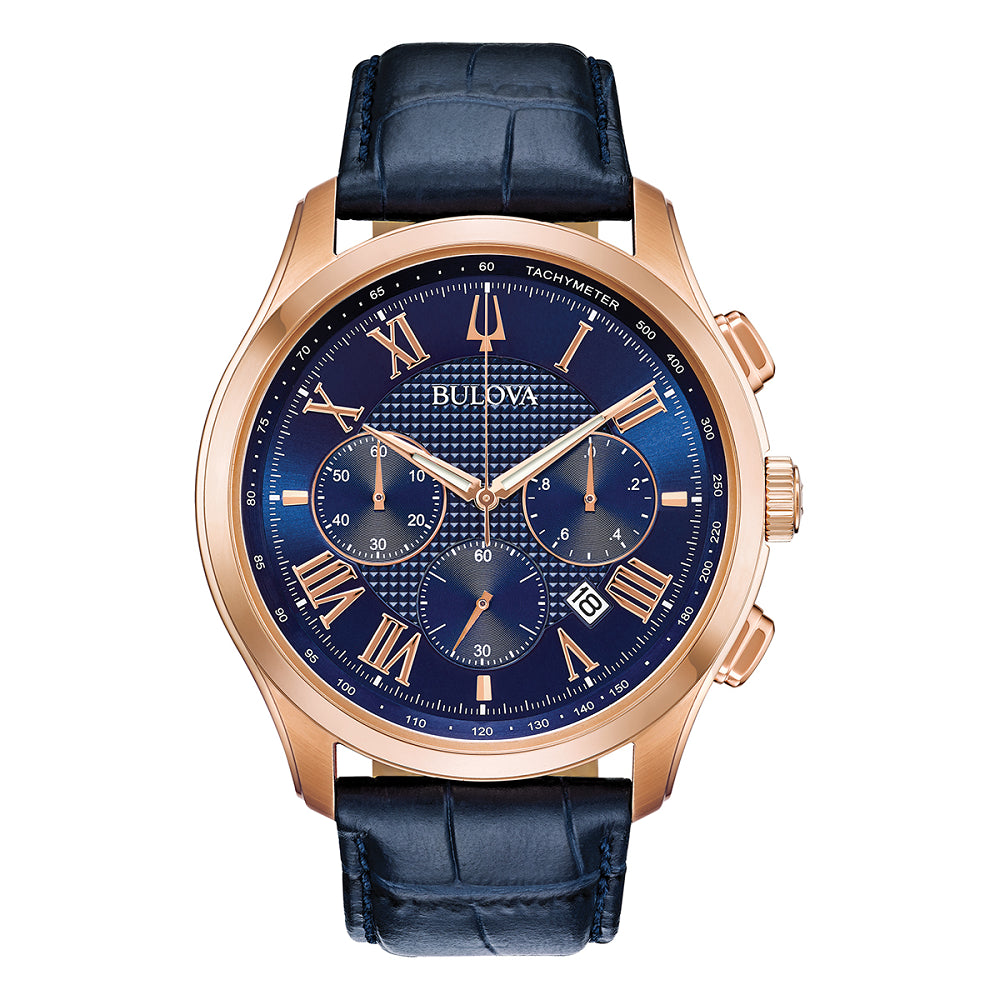 Bulova Classic Wilton Watch - Blue/Rose john-franich-jewellers-nz