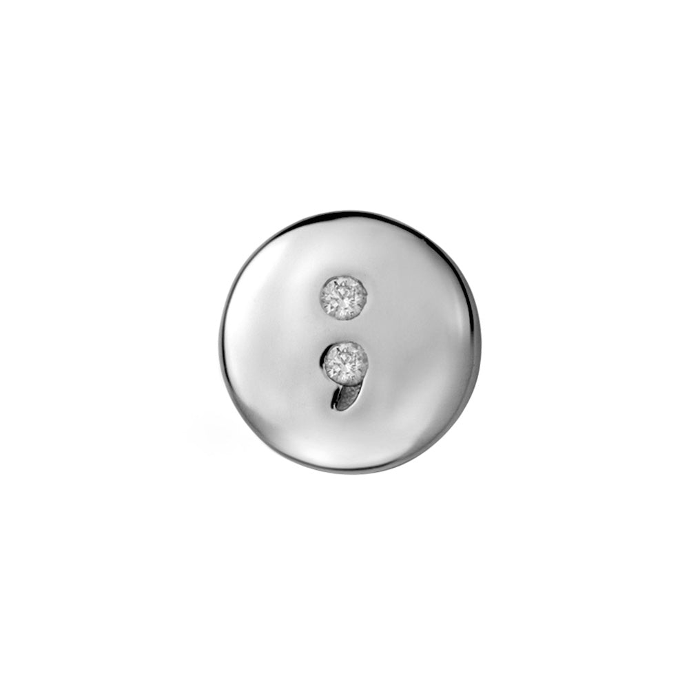 Stow Silver CZ Semi Colon Charm - Carry On