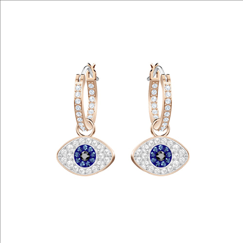 SWAROVSKI DUO:PE HOOP EVIL EYE