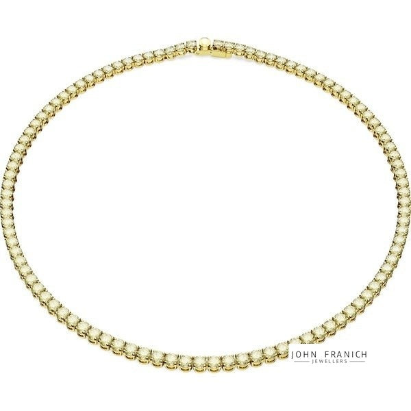 SWAROVSKI MATRIX:TENNIS NECKLACE GOLD/WHITE M john-franich-jewellers-nz